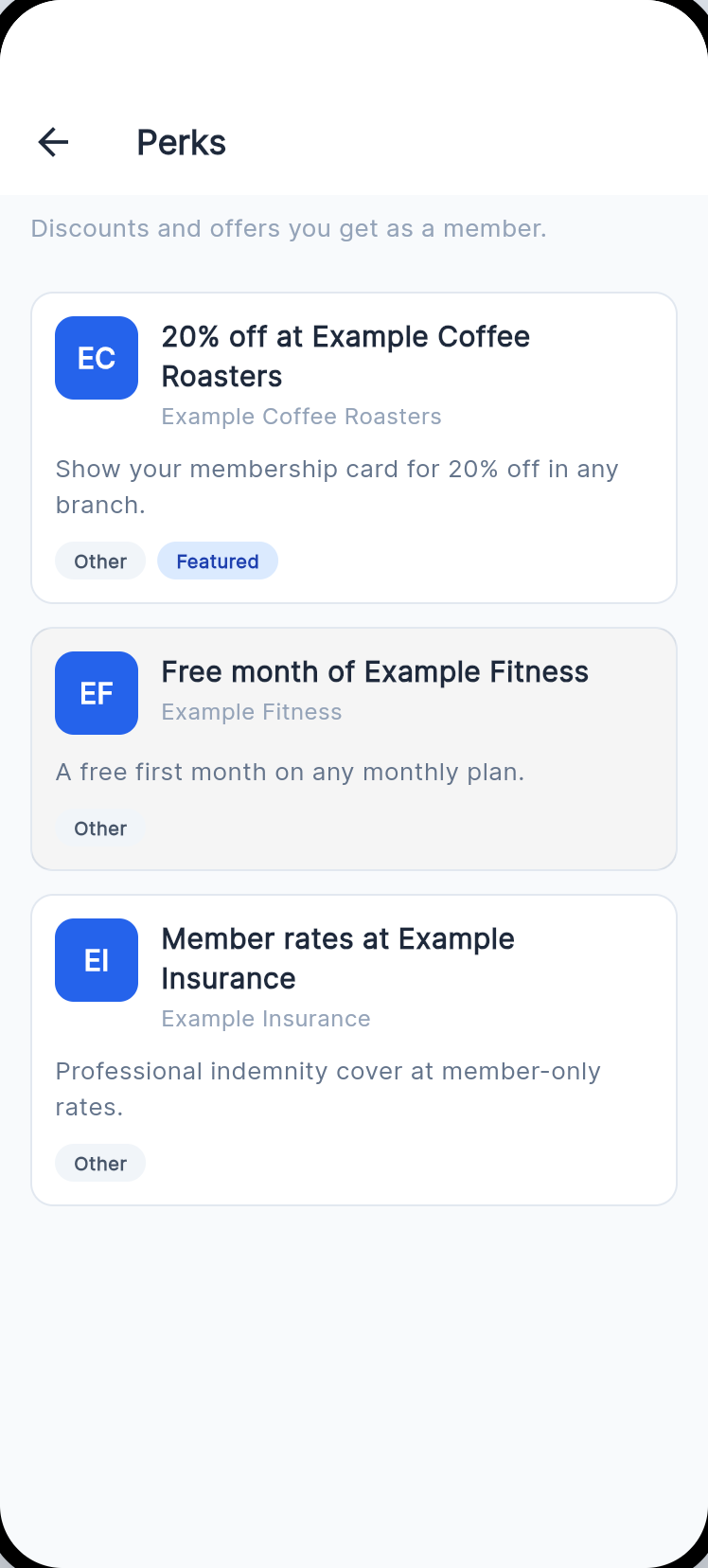 Member discounts and offers