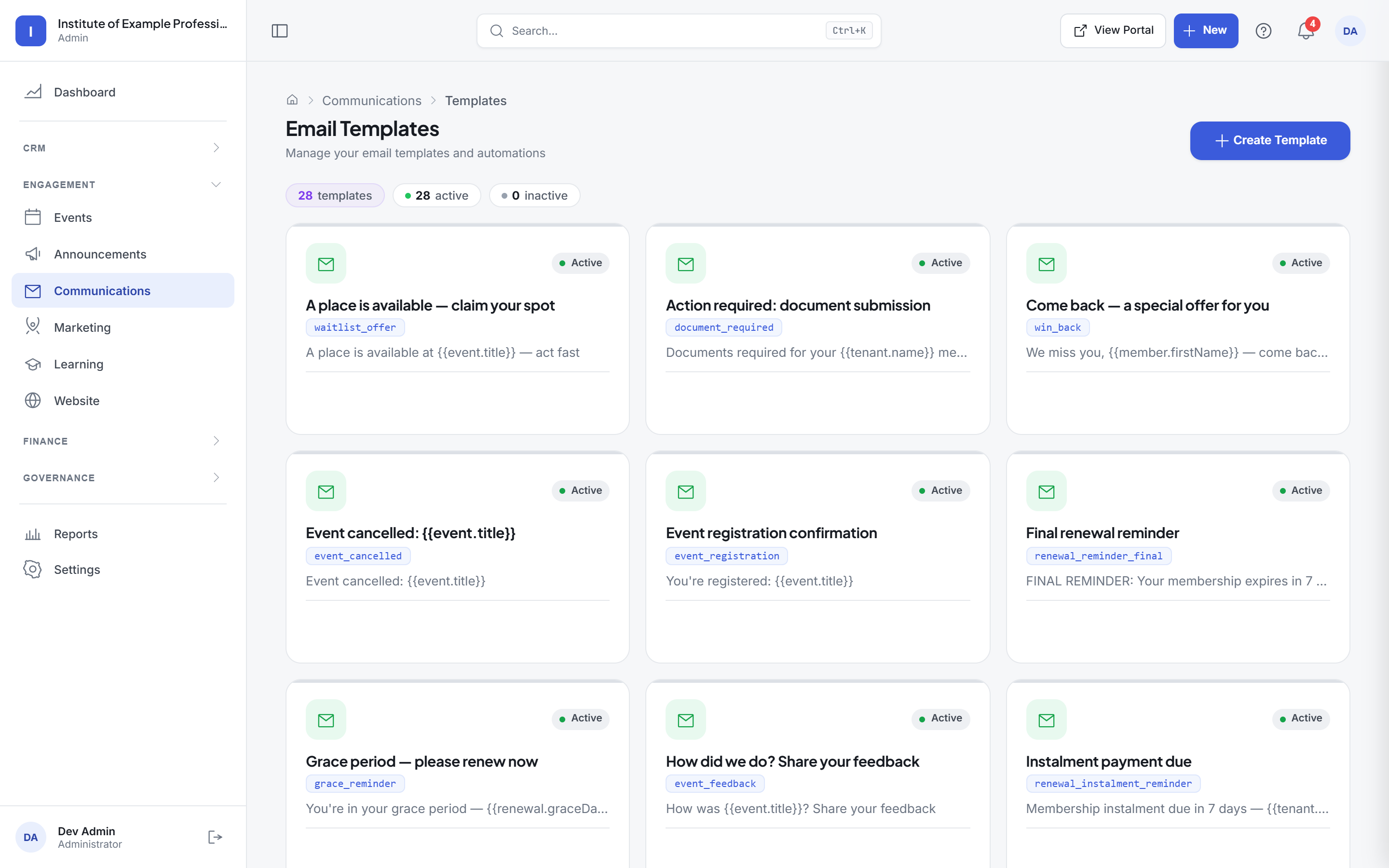 Email and engagement screen